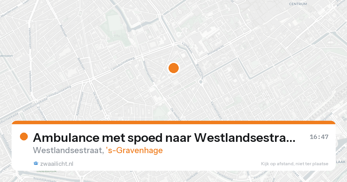 Ambulance met spoed naar Westlandsestraat in 's-Gravenhage — 18 aug 2026