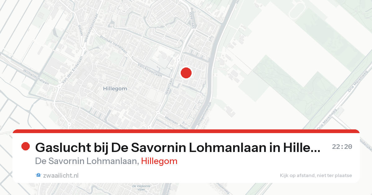 Gaslucht bij De Savornin Lohmanlaan in Hillegom — 19 aug 2026