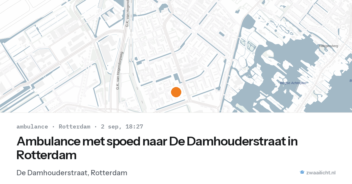 Ambulance met spoed naar De Damhouderstraat in Rotterdam — 2 sep 2026