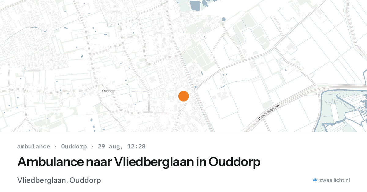 Ambulance naar Vliedberglaan in Ouddorp — 29 aug 2026