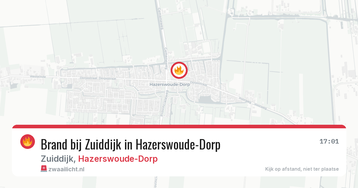 Brand bij Zuiddijk in Hazerswoude-Dorp — 4 jun 2026