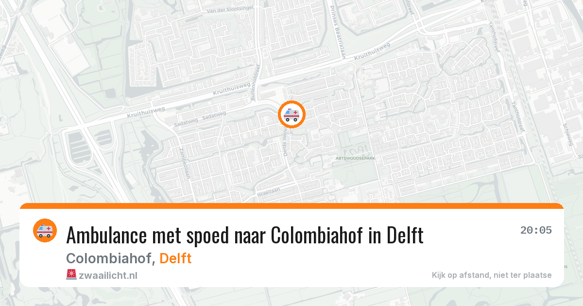 Ambulance met spoed naar Colombiahof in Delft — 11 jul 2026