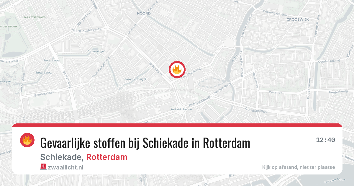 Gevaarlijke stoffen bij Schiekade in Rotterdam — 12 jun 2026