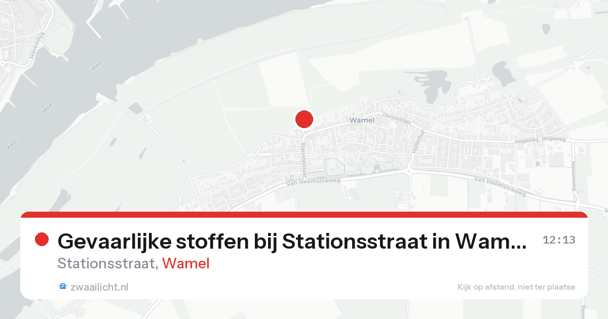 Gevaarlijke stoffen bij Stationsstraat in Wamel — 25 aug 2026
