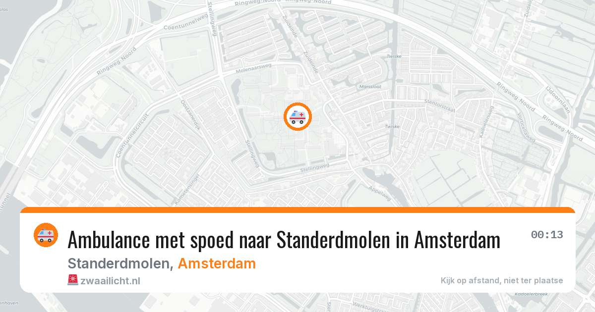 Ambulance met spoed naar Standerdmolen in Amsterdam — 7 aug 2026