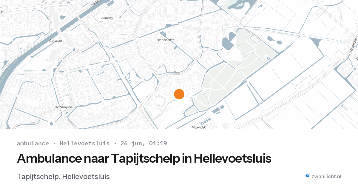 Ambulance naar Tapijtschelp in Hellevoetsluis — 25 jun 2026