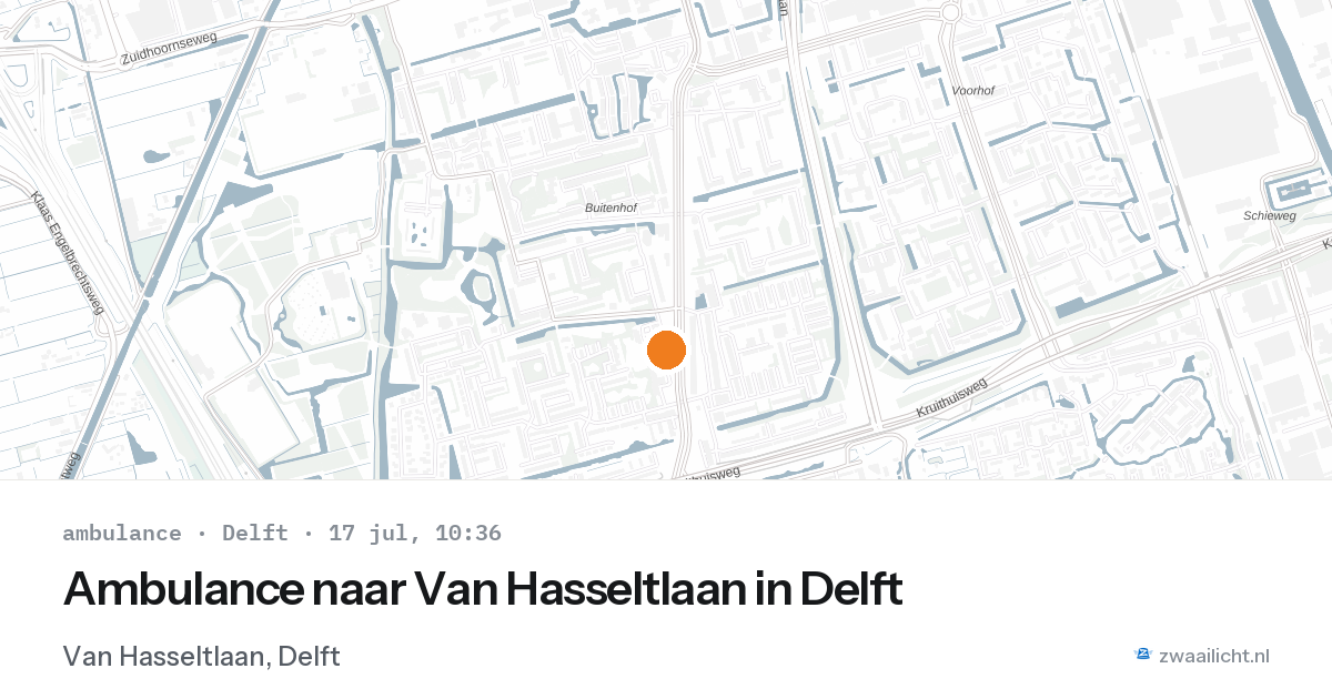 Ambulance naar Van Hasseltlaan in Delft — 17 jul 2026