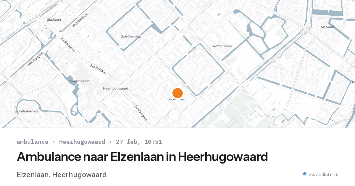 Ambulance naar Elzenlaan in Heerhugowaard — 27 feb 2026