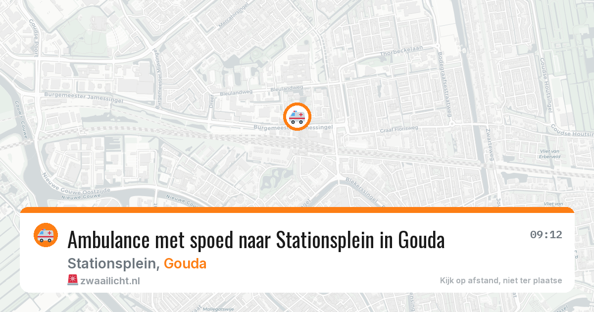 Ambulance met spoed naar Stationsplein in Gouda — 30 jun 2026