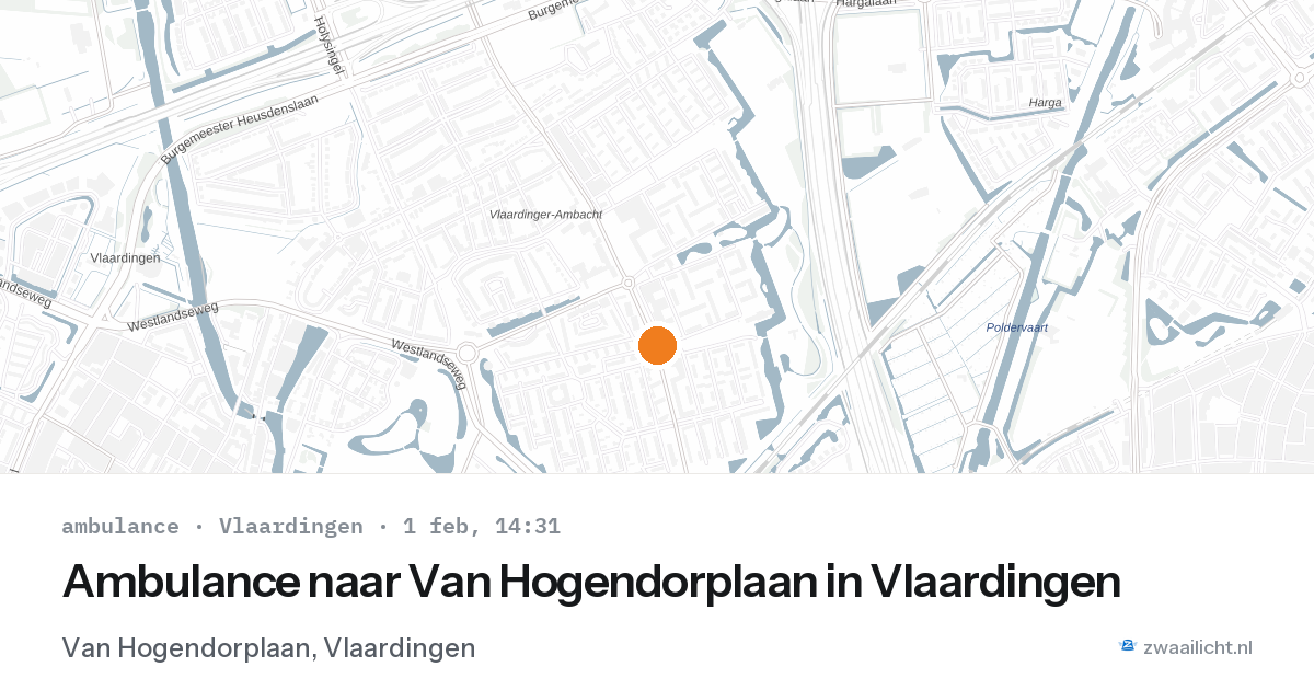 Ambulance naar Van Hogendorplaan in Vlaardingen — 1 feb 2026