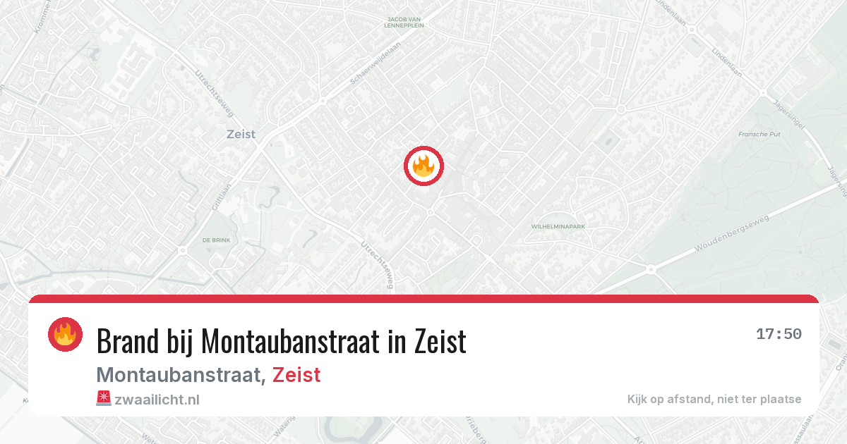 Brand bij Montaubanstraat in Zeist — 4 aug 2026