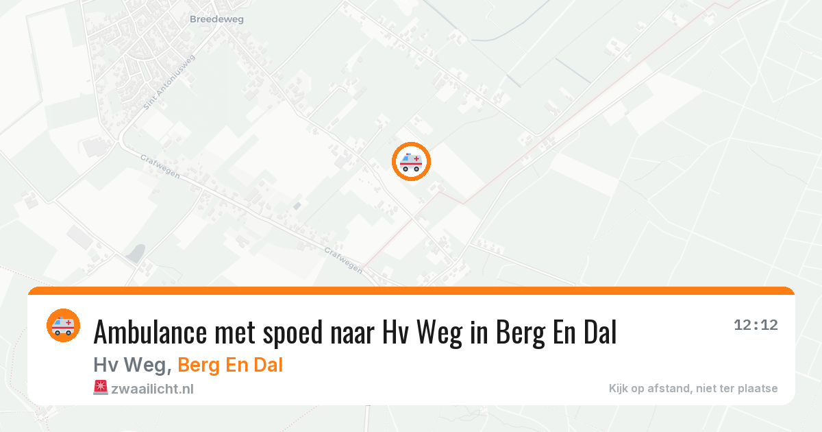 Ambulance met spoed naar Hv Weg in Berg En Dal — 19 mrt 2026