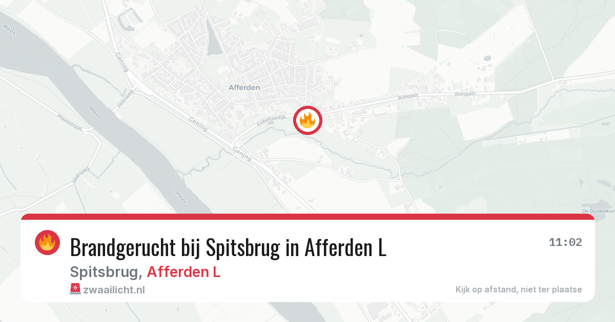 Brandgerucht bij Spitsbrug in Afferden L — 4 feb 2026