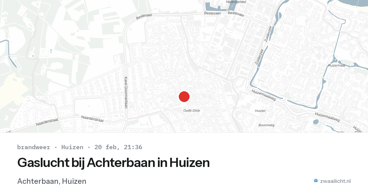 Gaslucht bij Achterbaan in Huizen — 20 feb 2026
