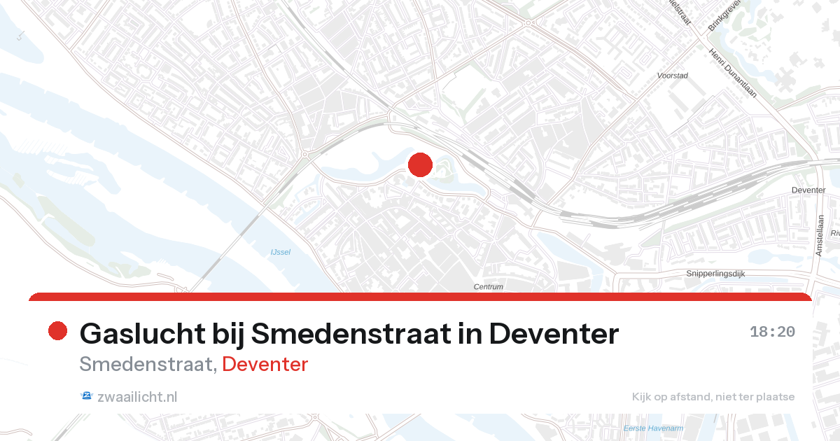 Gaslucht bij Smedenstraat in Deventer — 27 aug 2026