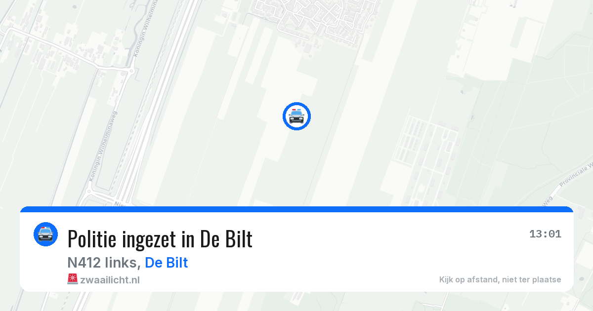 Politie ingezet in De Bilt — 20 jun 2026 | 🚨 Zwaailicht.nl