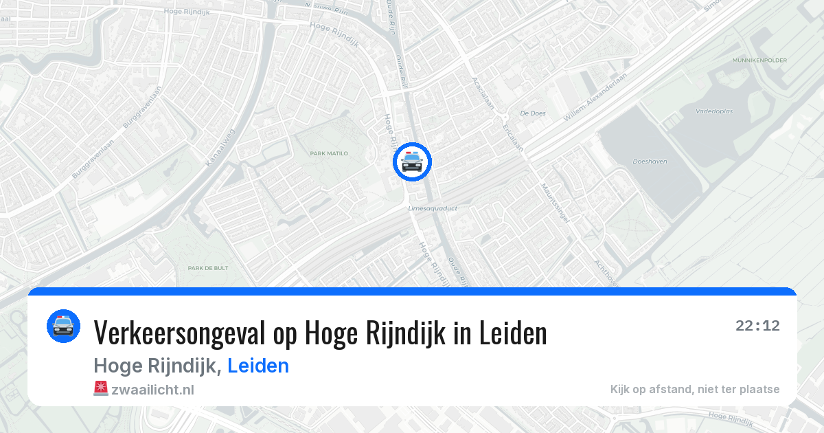 Verkeersongeval op Hoge Rijndijk in Leiden — 14 mrt 2026