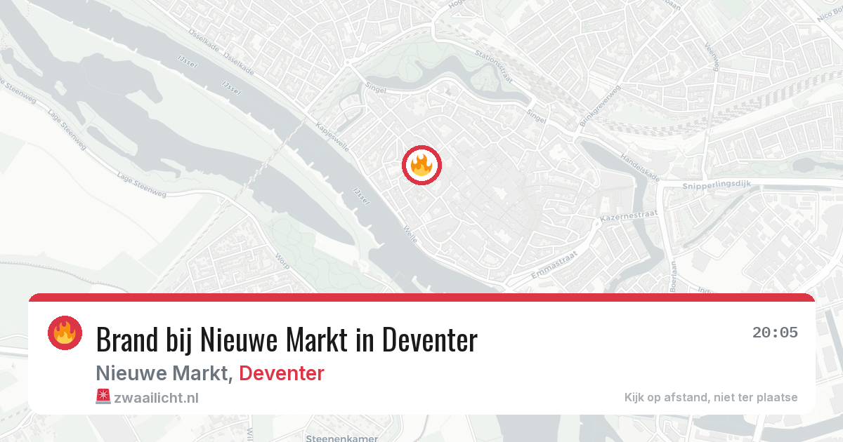 Brand bij Nieuwe Markt in Deventer — 16 jul 2026