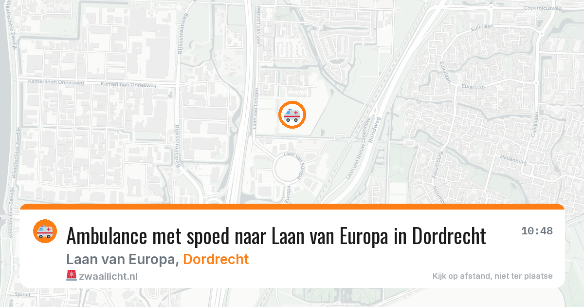 Ambulance met spoed naar Laan van Europa in Dordrecht — 26 jun 2026