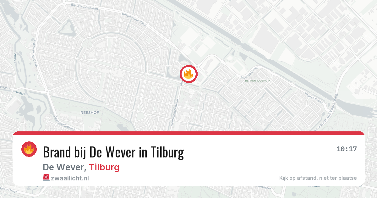 Brand bij De Wever in Tilburg — 14 jun 2026