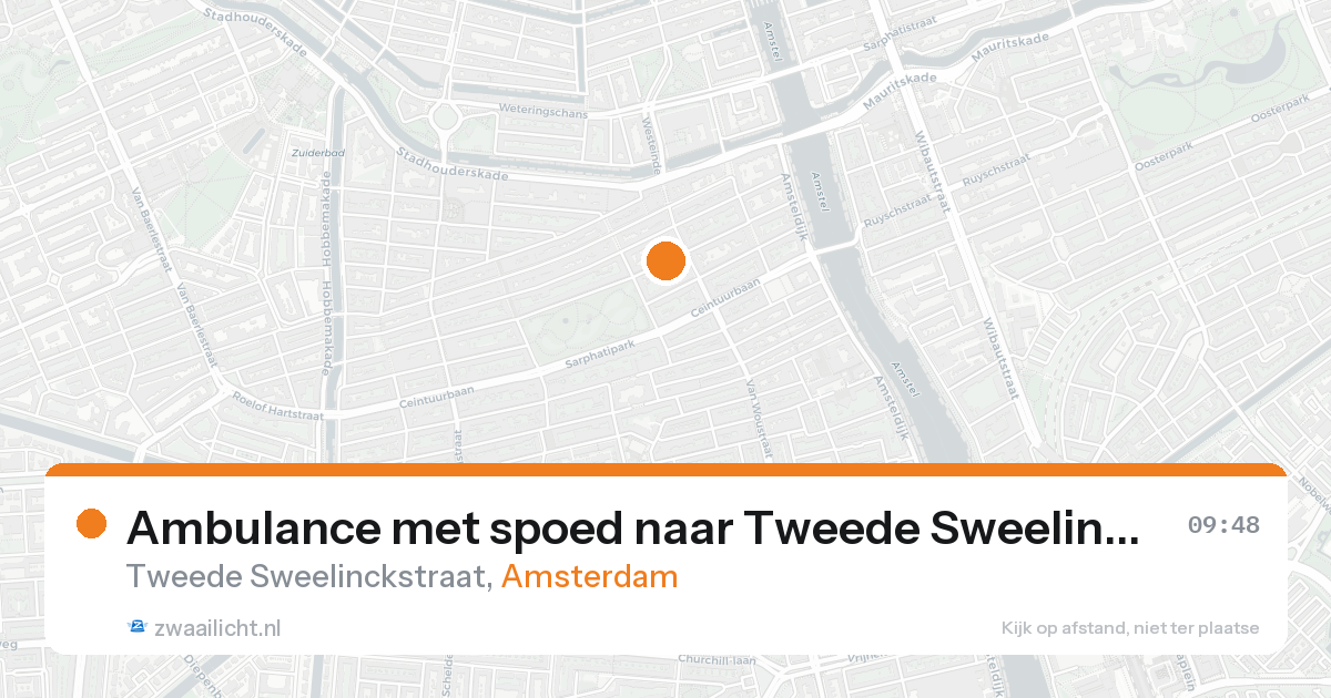 Ambulance met spoed naar Tweede Sweelinckstraat in Amsterdam — 21 aug 2026