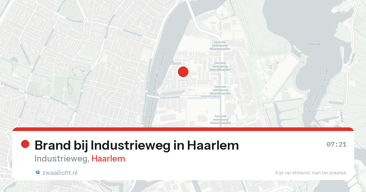 Brand bij Industrieweg in Haarlem — 24 aug 2026