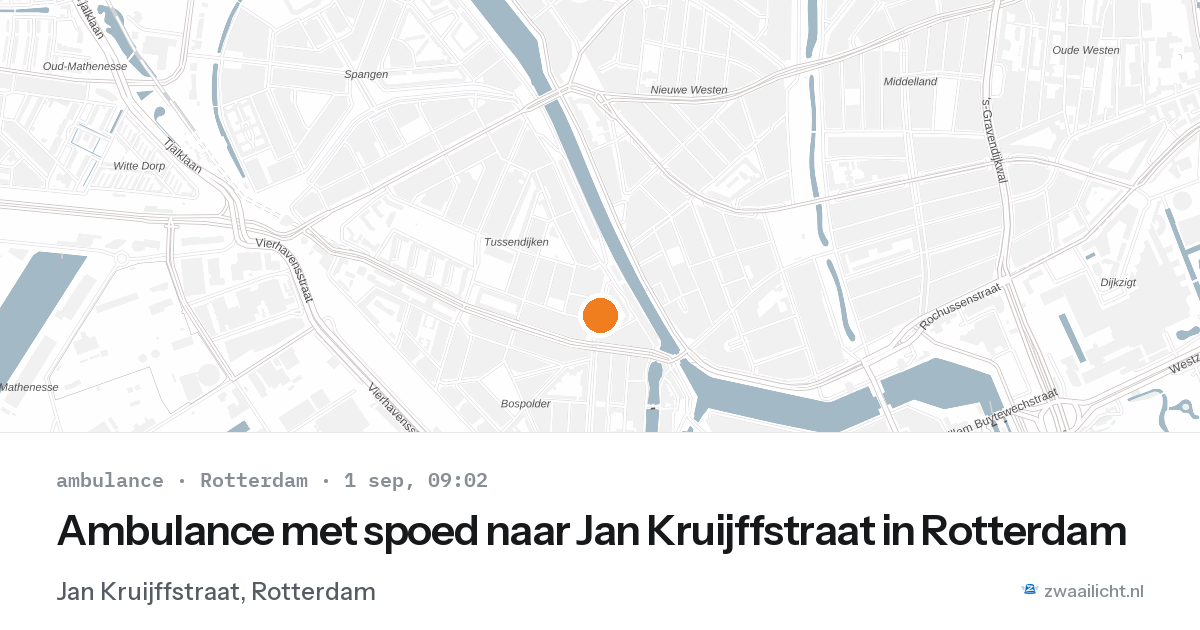 Ambulance met spoed naar Jan Kruijffstraat in Rotterdam — 1 sep 2026