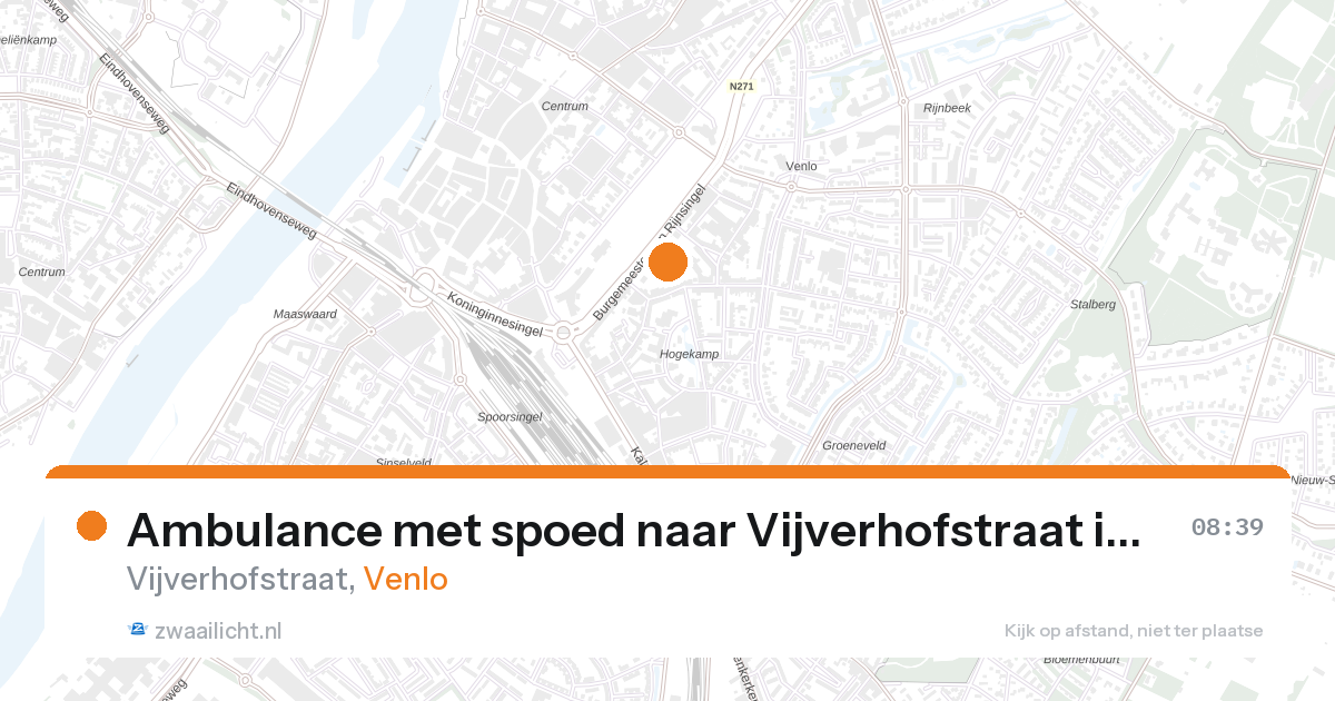 Ambulance met spoed naar Vijverhofstraat in Venlo — 12 aug 2026