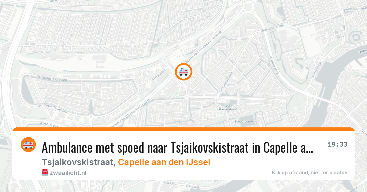 Ambulance met spoed naar Tsjaikovskistraat in Capelle aan den IJssel — 22 jun 2026