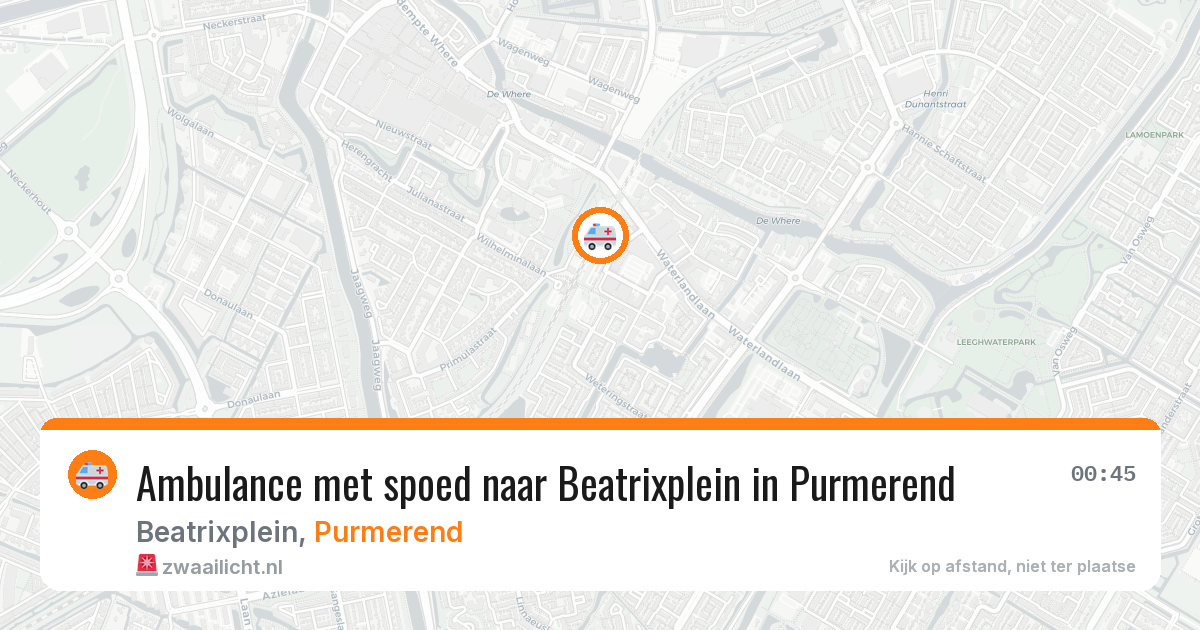 Ambulance met spoed naar Beatrixplein in Purmerend — 13 mrt 2026