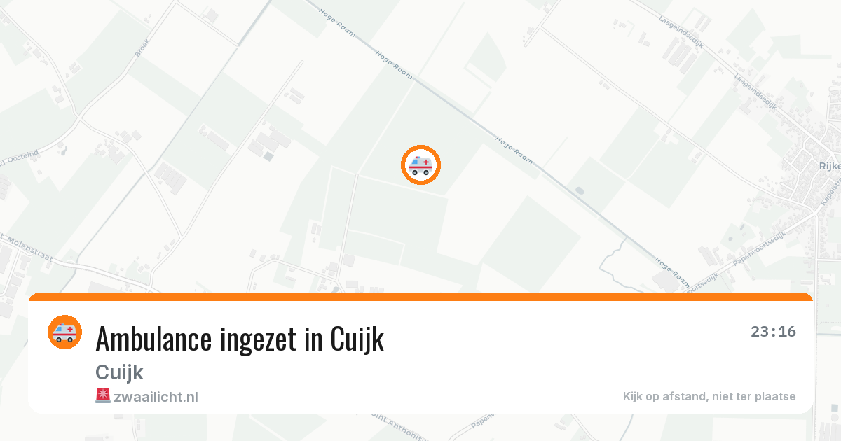 Ambulance ingezet in Cuijk — 10 aug 2026