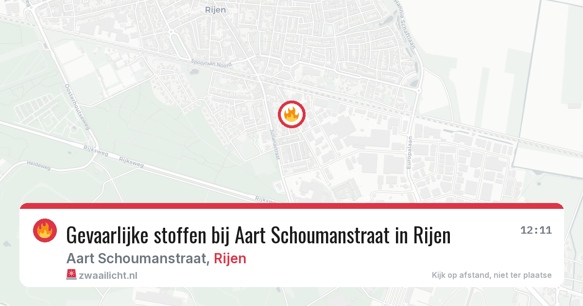 Gevaarlijke stoffen bij Aart Schoumanstraat in Rijen — 27 jun 2026