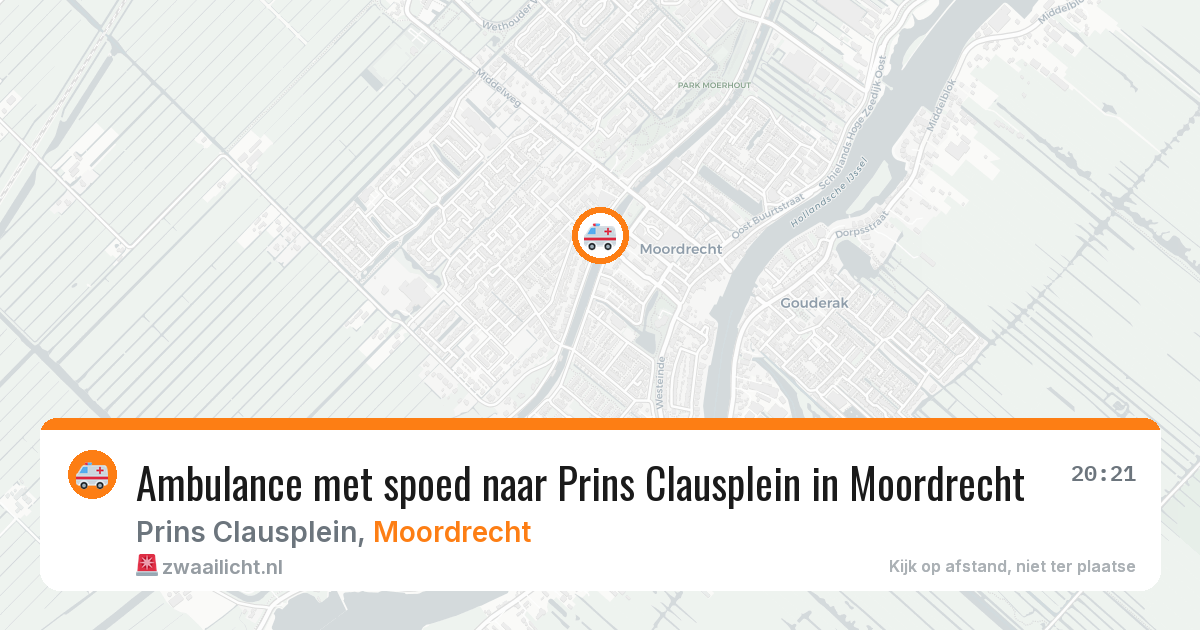 Ambulance met spoed naar Prins Clausplein in Moordrecht — 28 mei 2026
