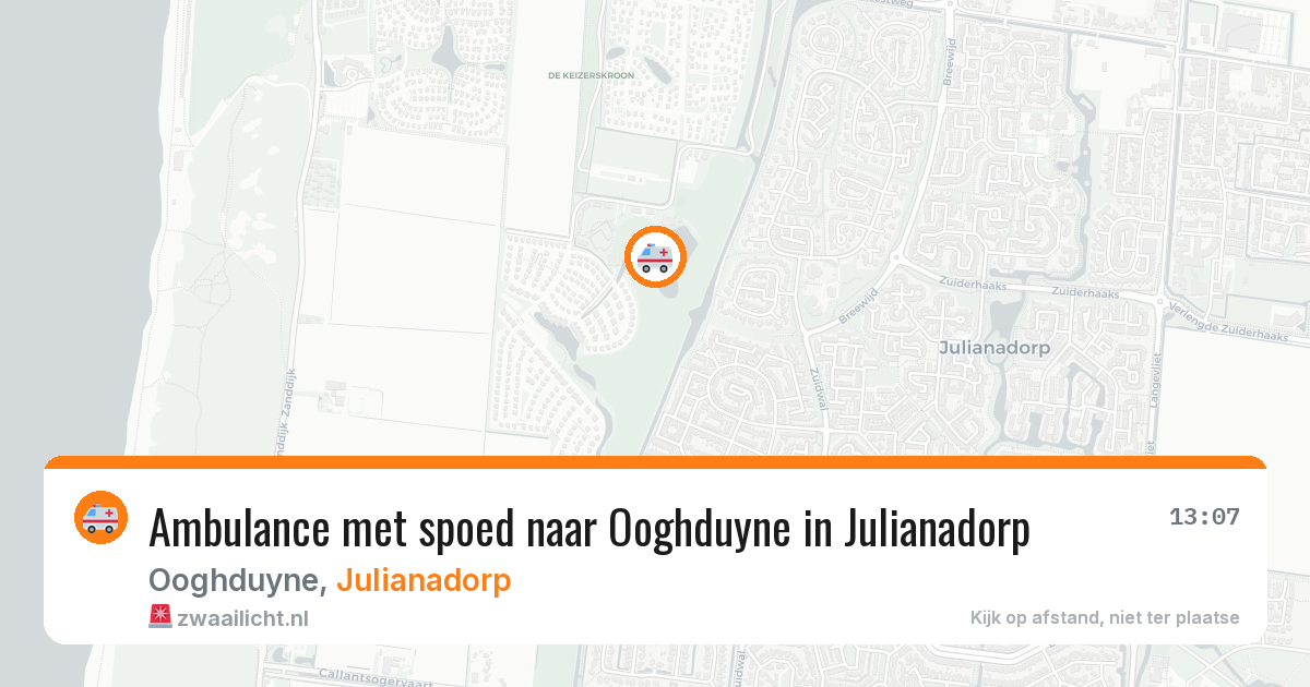 Ambulance met spoed naar Ooghduyne in Julianadorp — 1 aug 2026