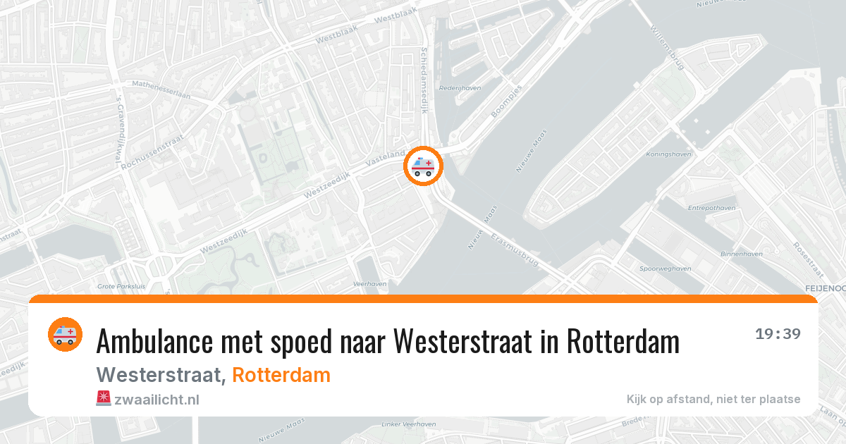 Ambulance met spoed naar Westerstraat in Rotterdam — 19 jun 2026