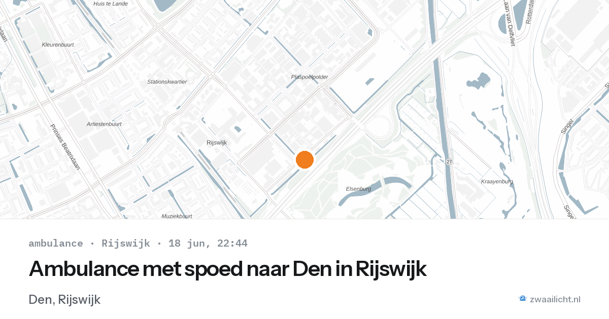 Ambulance met spoed naar Den in Rijswijk — 18 jun 2026