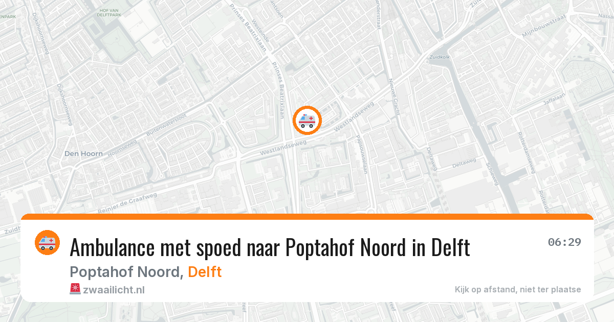 Ambulance met spoed naar Poptahof Noord in Delft — 30 mei 2026