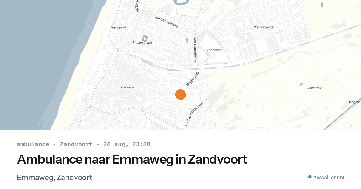 Ambulance naar Emmaweg in Zandvoort — 28 aug 2026