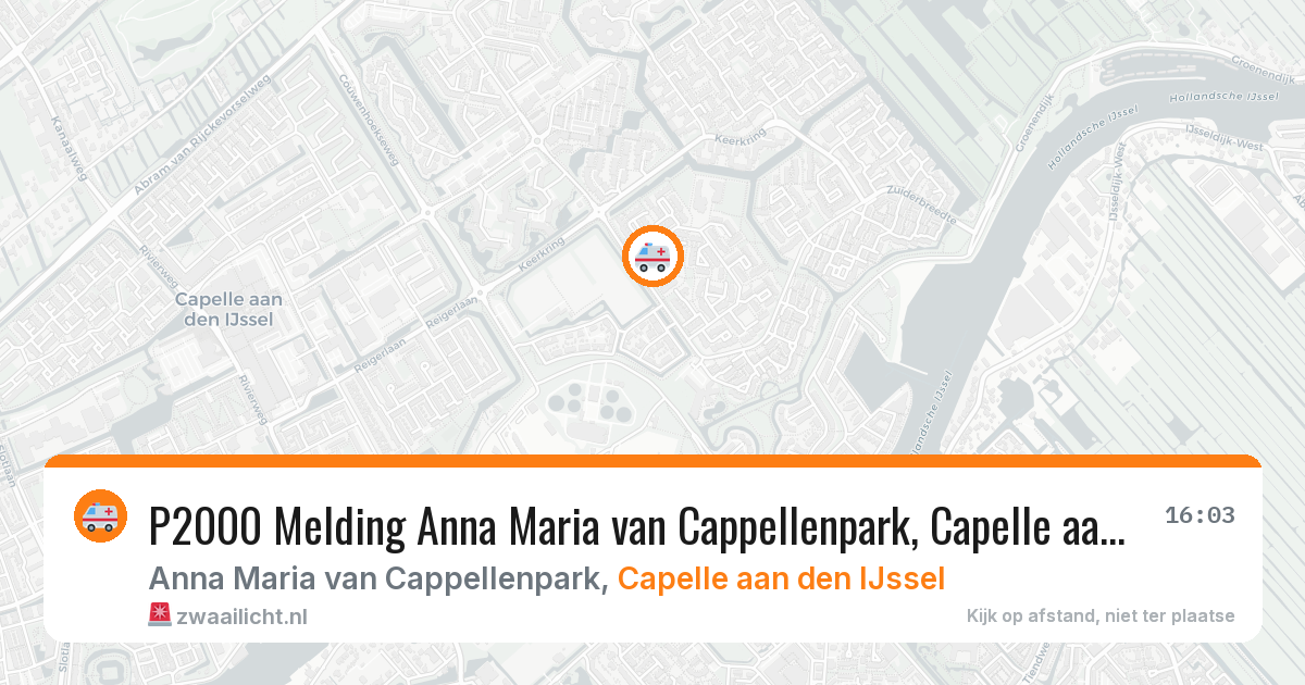 P2000 Melding Anna Maria van Cappellenpark, Capelle aan den IJssel — 8 feb 2026