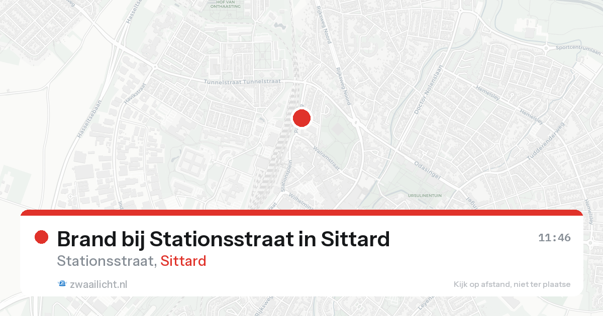 Brand bij Stationsstraat in Sittard — 14 aug 2026