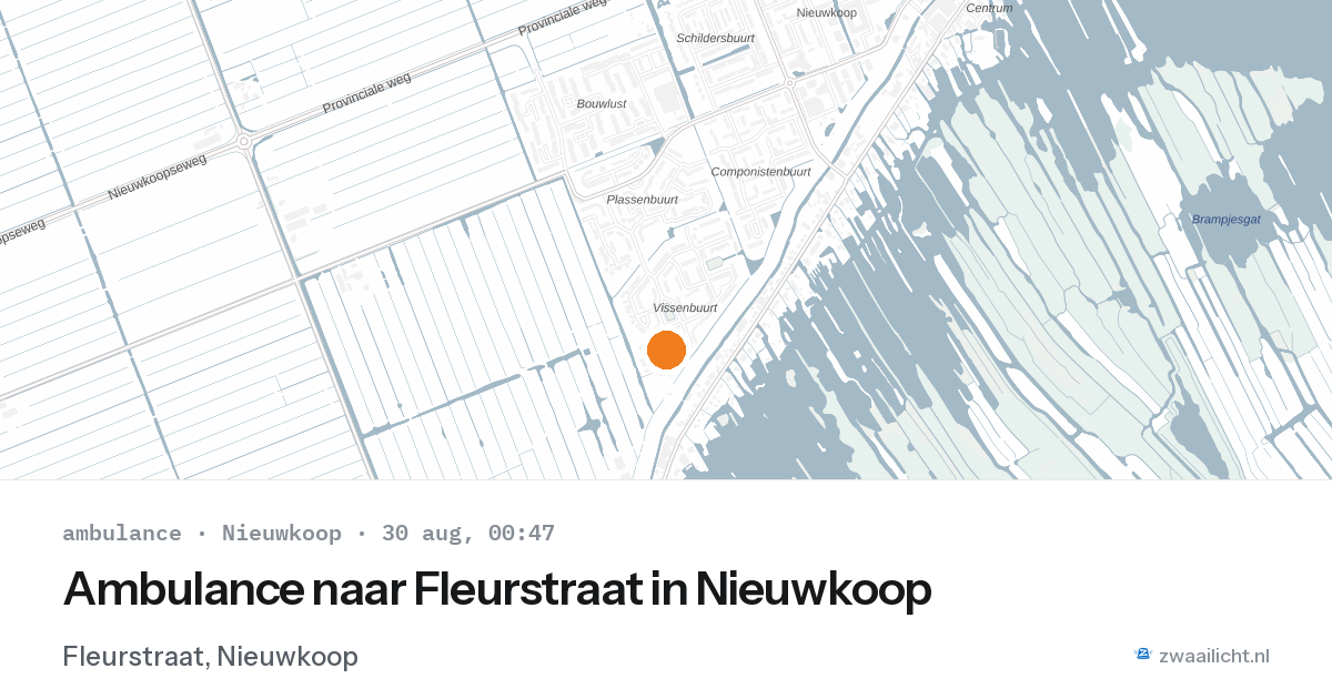 Ambulance naar Fleurstraat in Nieuwkoop — 29 aug 2026