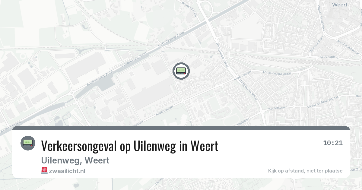 Verkeersongeval op Uilenweg in Weert — 4 aug 2026