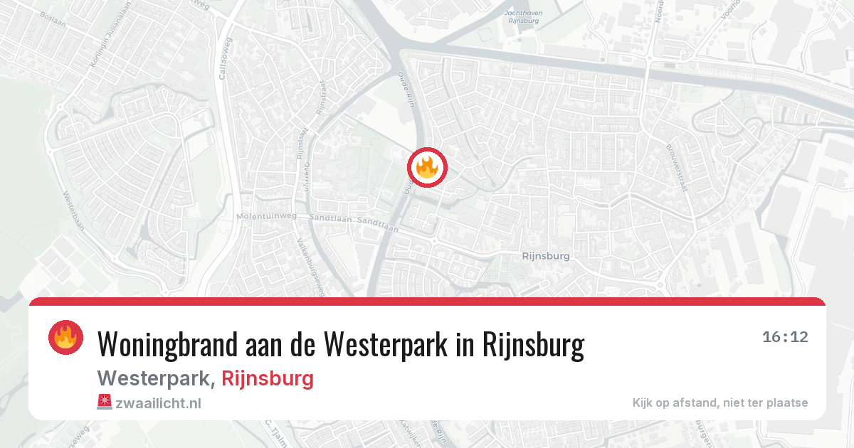 Woningbrand aan de Westerpark in Rijnsburg — 9 jul 2026