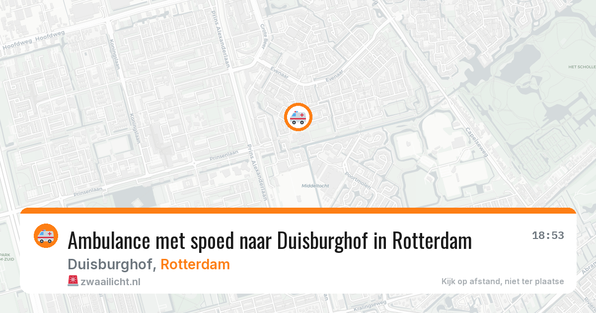 Ambulance met spoed naar Duisburghof in Rotterdam — 10 jul 2026