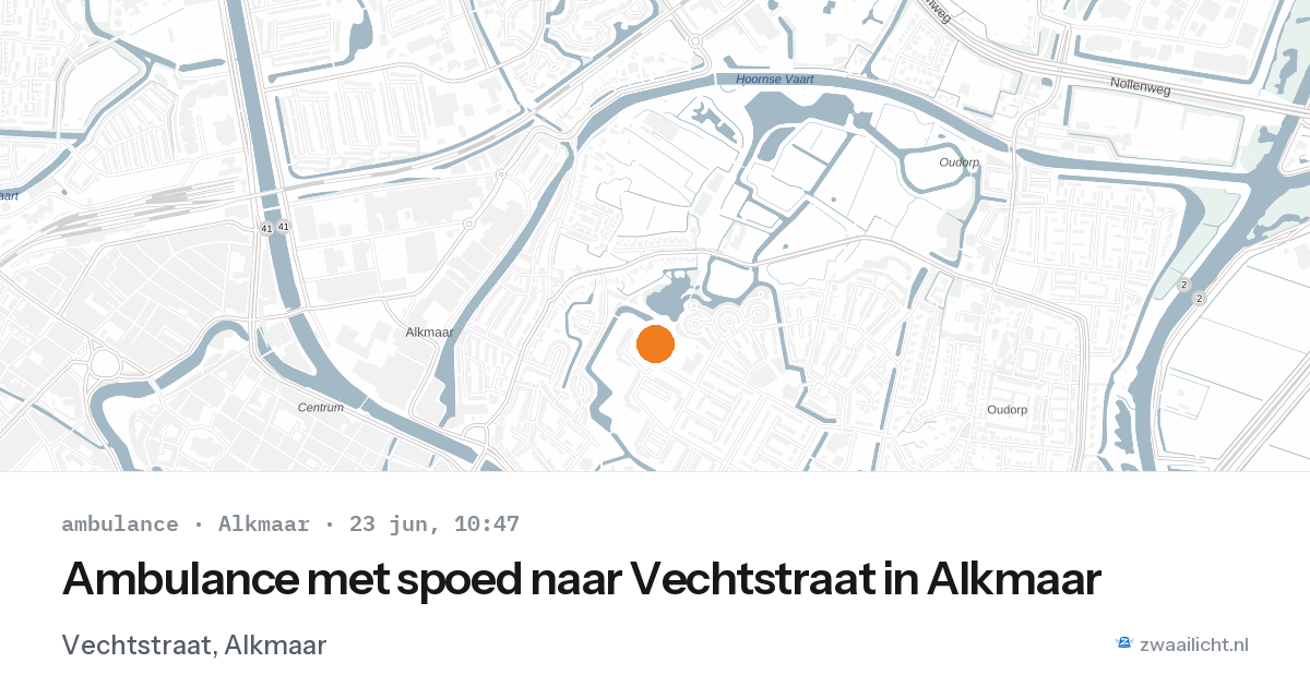 Ambulance met spoed naar Vechtstraat in Alkmaar — 23 jun 2026