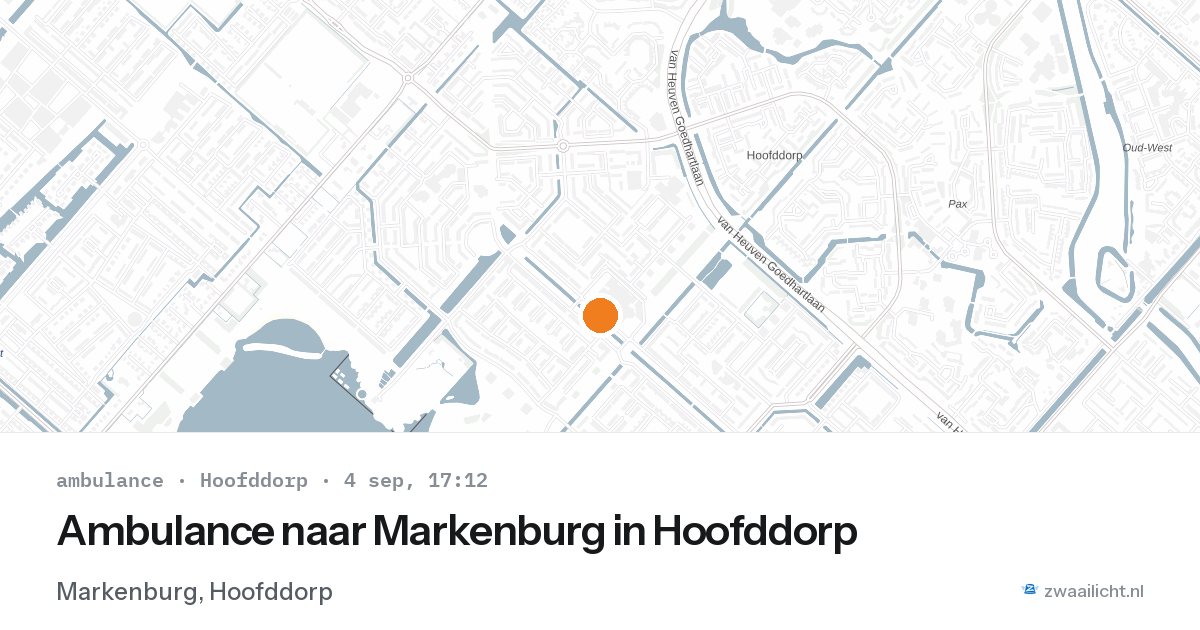 Ambulance naar Markenburg in Hoofddorp — 4 sep 2026