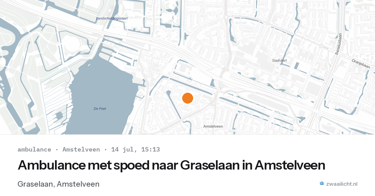 Ambulance met spoed naar Graselaan in Amstelveen — 14 jul 2026