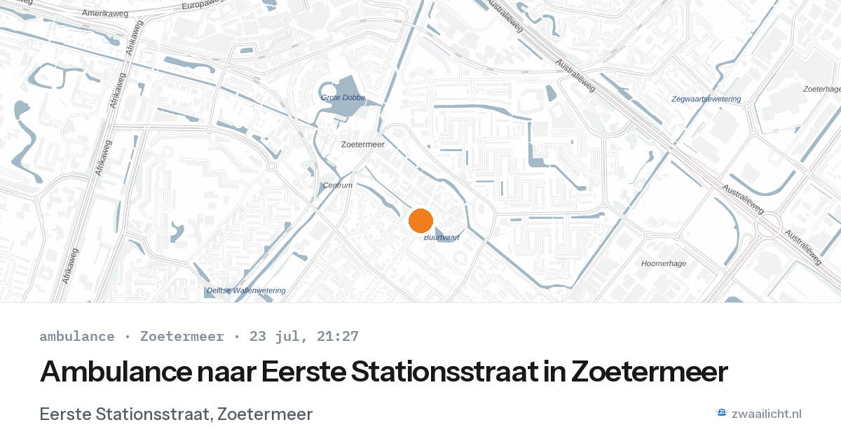 Ambulance naar Eerste Stationsstraat in Zoetermeer — 23 jul 2026