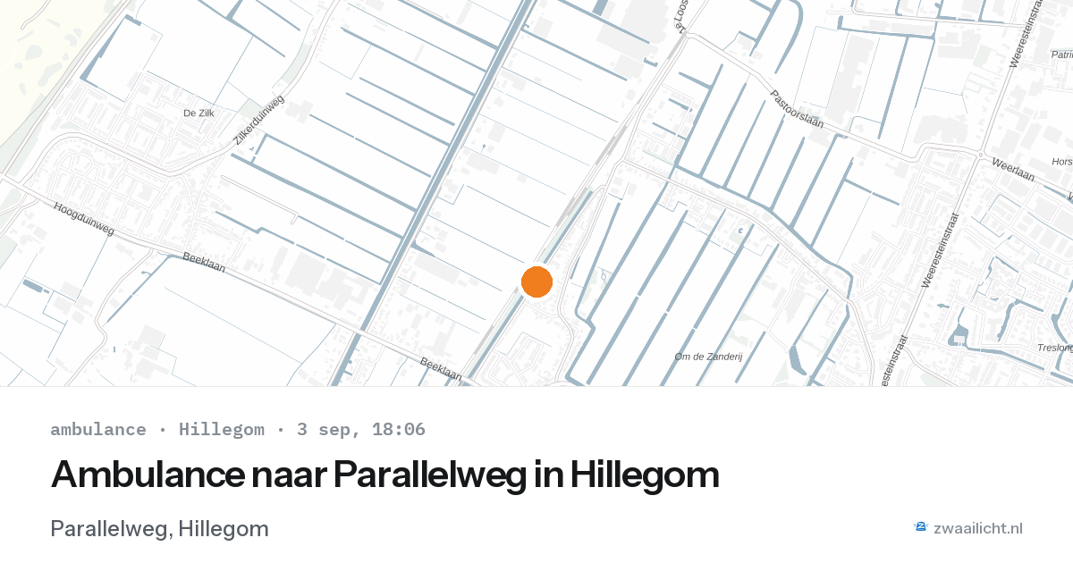 Ambulance naar Parallelweg in Hillegom — 3 sep 2026
