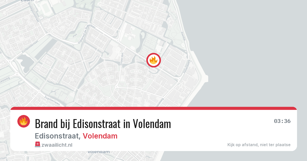 Brand bij Edisonstraat in Volendam — 2 aug 2026